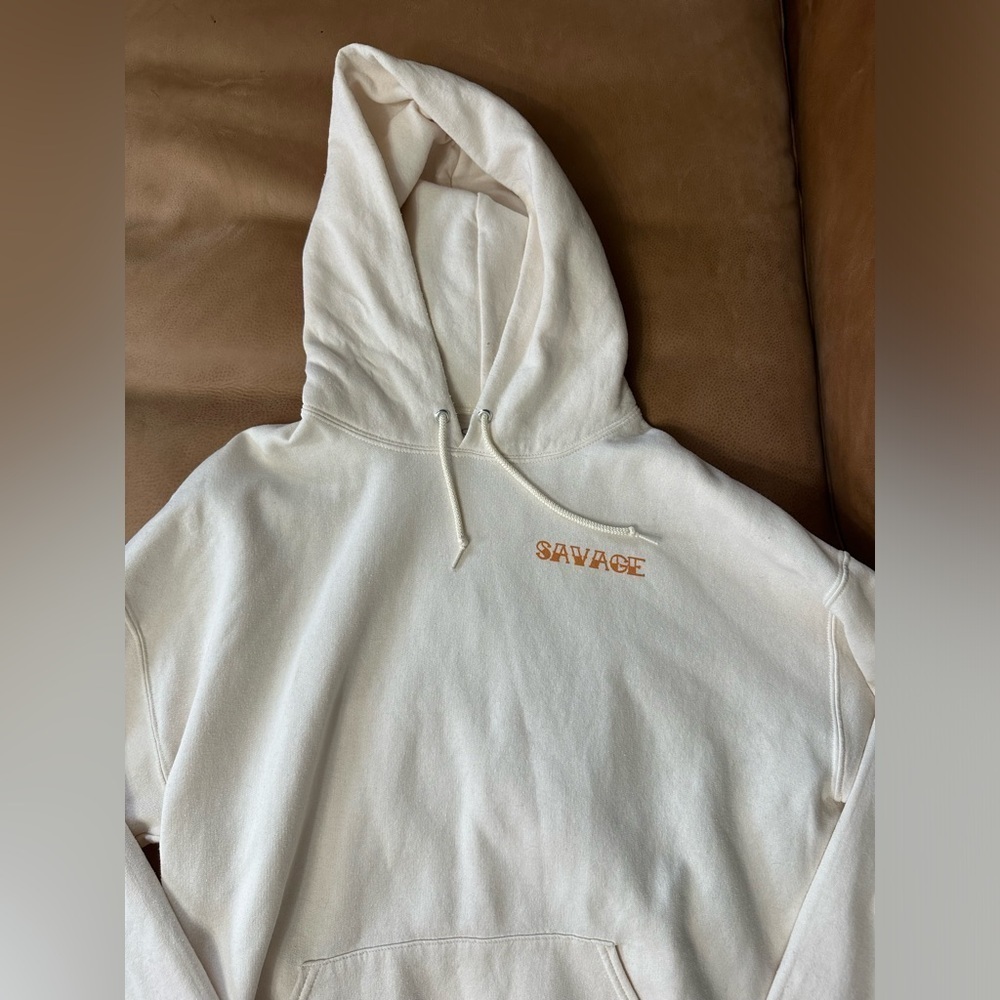 Fashion Nova Cream Color Graphic Savage Tiger Snake Hoodie Men’s Size Large - Picture 3 of 7